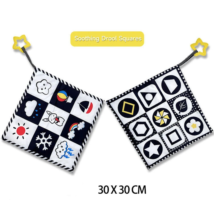 0-12Months Soft Baby Books 3D Touch Feel High Contrast Cloth Book Infant Early Learning Toy Toddlers Sensory Activity Cloth Book