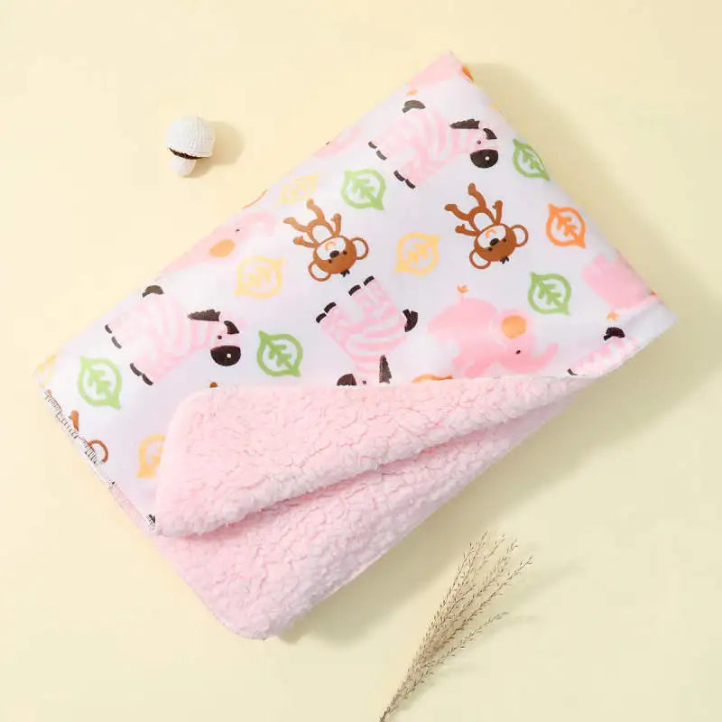 Ultra Soft Micro Plush Warm Reversible Cute Warm Baby Blanket Cute Warm Baby Blanket   Fluffy Infant or Newborn Receiving Blanke