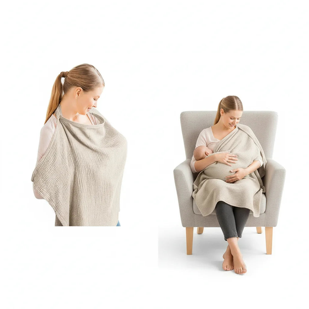 Women Nursing Cover Up for Breastfeeding Essentials Breathable 100% Cotton 29”x37”