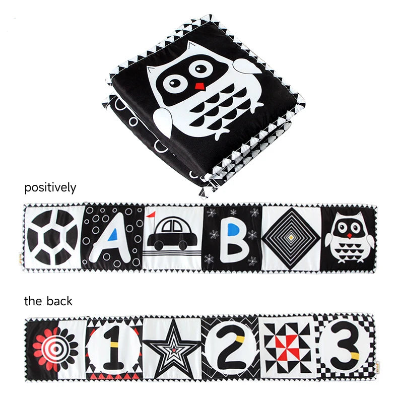 0-12Months Soft Baby Books 3D Touch Feel High Contrast Cloth Book Infant Early Learning Toy Toddlers Sensory Activity Cloth Book