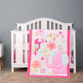 Pink Elephant Cot Baby Bedding Set Nursery Bedding for Standard Size Crib Bed Set 3Piece Comforter Fitted Sheet Crib Skirt