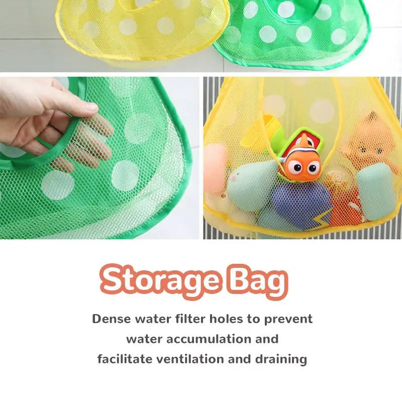 Baby Bath Toy Storage Bag Shower Holder Toys Organizer Net Baskets Water Toys Game Bag for Kids Strong Suction Cups