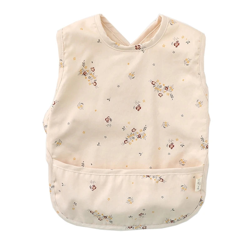 Waterproof Washable Baby Bib Burp Cloth with Pocket Bag Sleeveless Toddler Apron Smock Feeding Bibs Baby Stuff For 6-18 Months