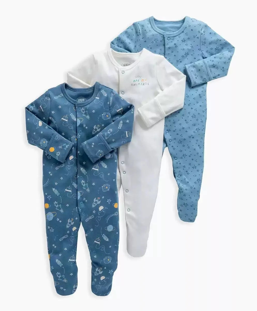 3pcs/Lot Cotton Soft Baby Romper Jumpsuit for Boys Girls Footies Footed Long Sleeve Pajama Sleepsuit Outfit Infant Clothes
