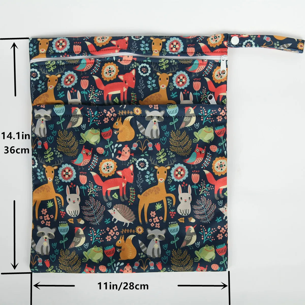 Wet Dry Bag With Two Zippered For Baby Diapers Nappies Waterproof Reusable 36cmx29cm