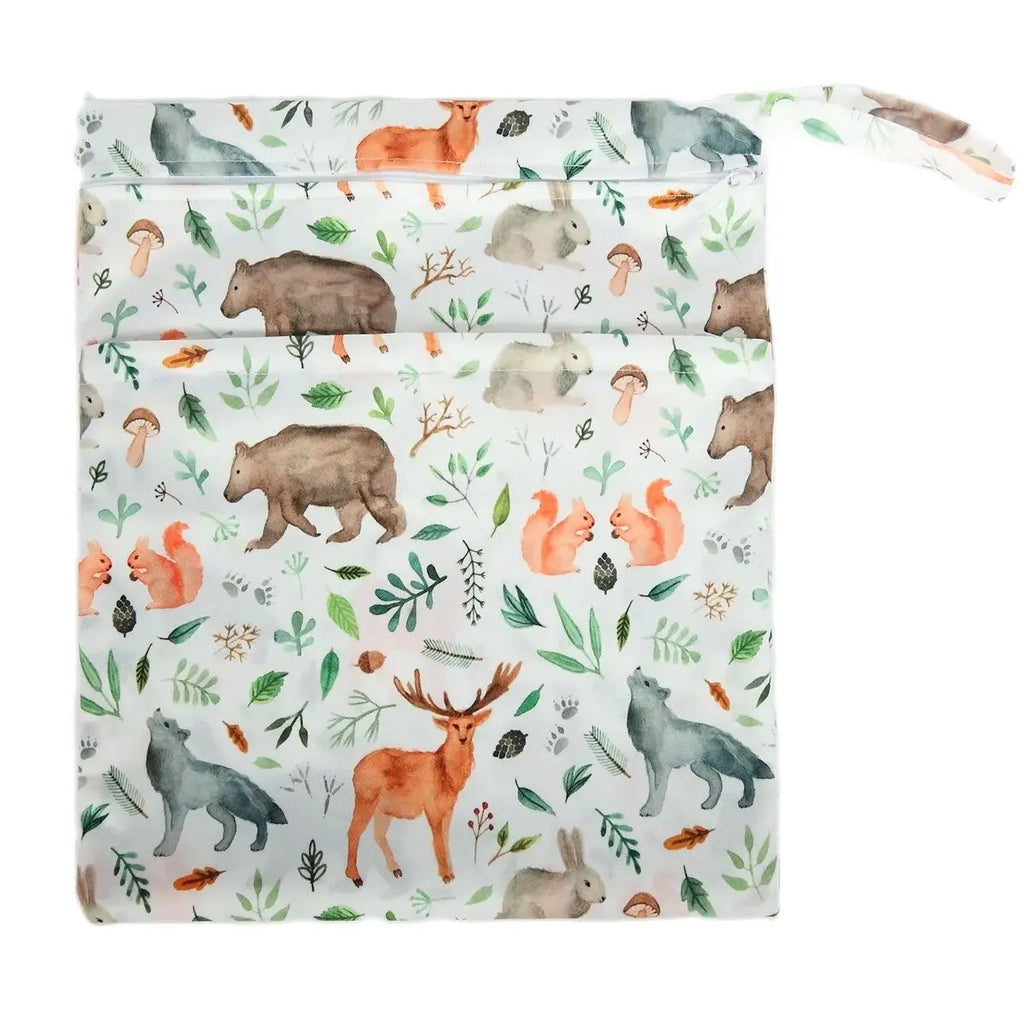 Wet Dry Bag With Two Zippered For Baby Diapers Nappies Waterproof Reusable 36cmx29cm