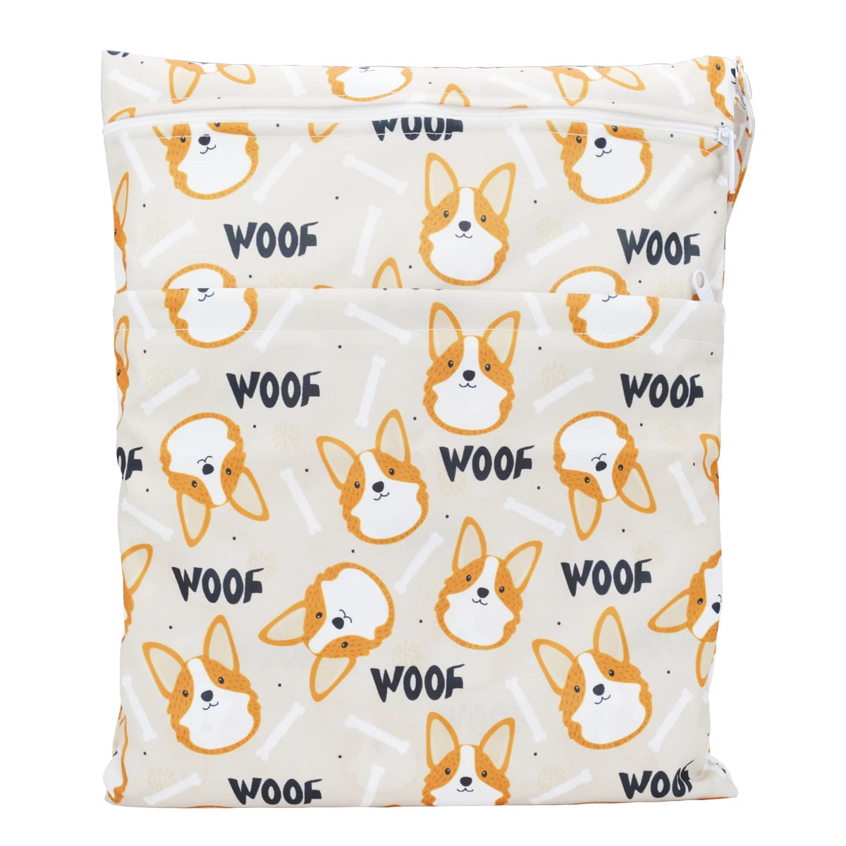 Wet Dry Bag With Two Zippered For Baby Diapers Nappies Waterproof Reusable 36cmx29cm