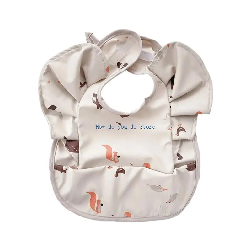 19QF Adjustable Baby Feeding Bib Lightweight Travel Friendly Winged Design Burp Cloth Easy Wipe Saliva Towel for Toddler