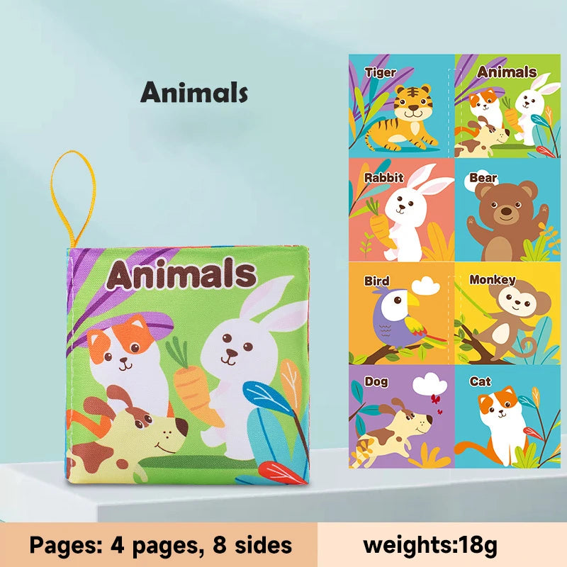 0-12Months Soft Baby Books 3D Touch Feel High Contrast Cloth Book Infant Early Learning Toy Toddlers Sensory Activity Cloth Book