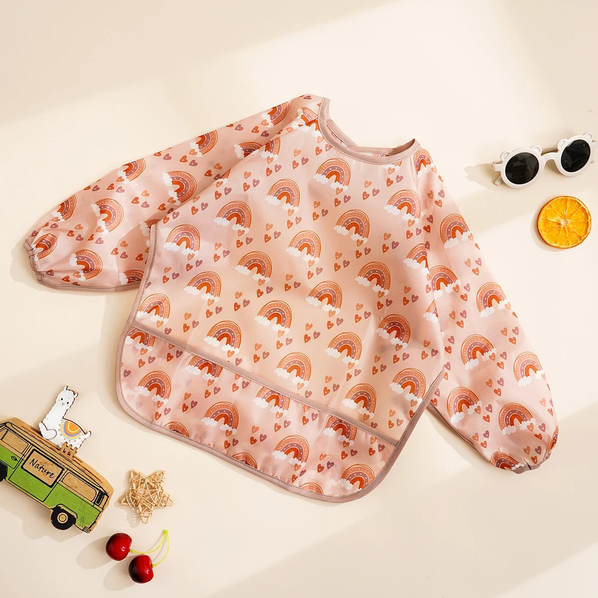 1 Pc Waterproof Baby Feeding Bib Cute Infant Eating Child Drawing Long Sleeves Apron Self Feeding Baby 0-3 Year