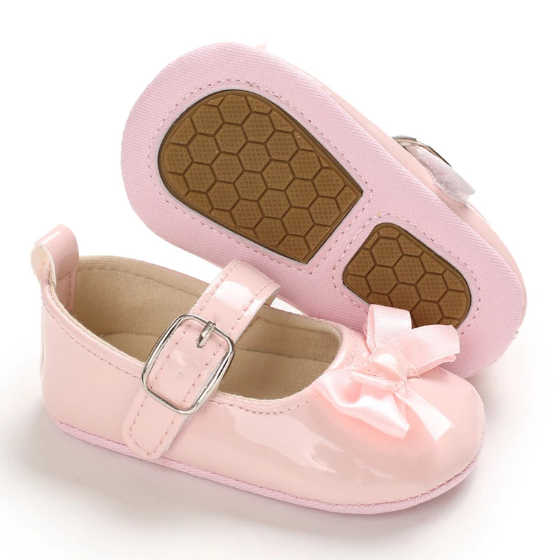 Pink Baby Girls First Step Shoes Baby Moccasins Soft Bottom Rubber Non-slip Toddler First Walkers Baby Booties Girls