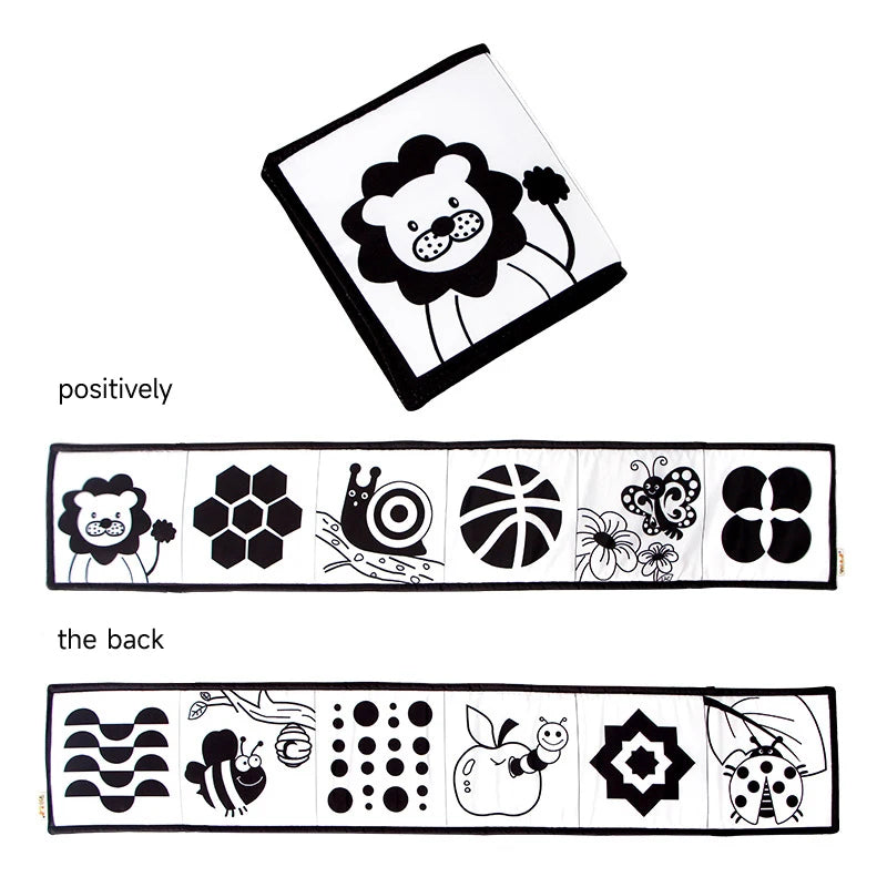 0-12Months Soft Baby Books 3D Touch Feel High Contrast Cloth Book Infant Early Learning Toy Toddlers Sensory Activity Cloth Book