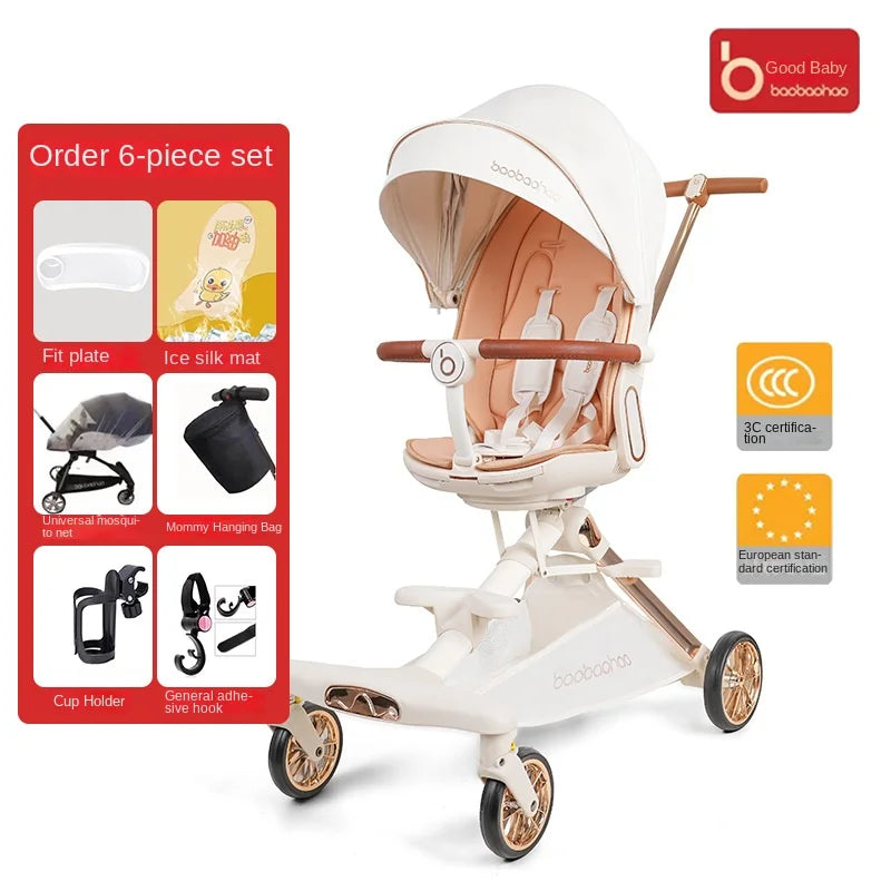 V16 Baby Walker Lightweight Baby Strollers can Sit or Lie Down  Folding Two-way High Landscape Newborn Stroller