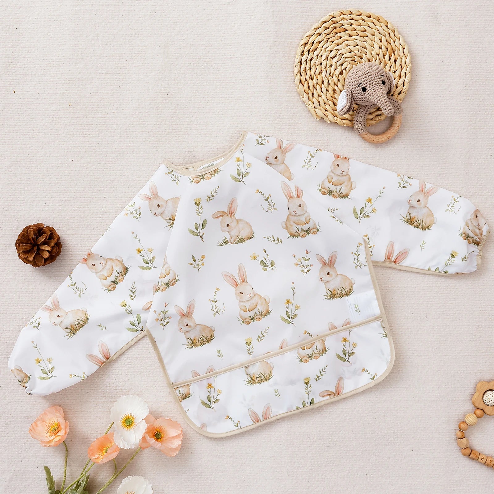 1 Pc Waterproof Baby Bibs Cute Infant Eating Child Drawing Long Sleeve Apron Self Feeding Baby 0-3 Year