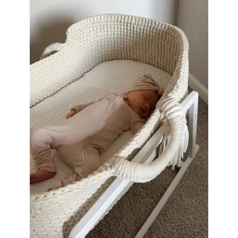 Knitted Moses Basket,Moses Basket for Baby Nests and Loungers,baby Bassinet