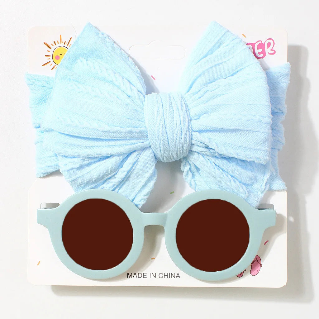 Children's Headband Glasses Set Baby Sunglasses Headband Two-piece Set Baby Headscarf Sun Visor Combination Children's Products