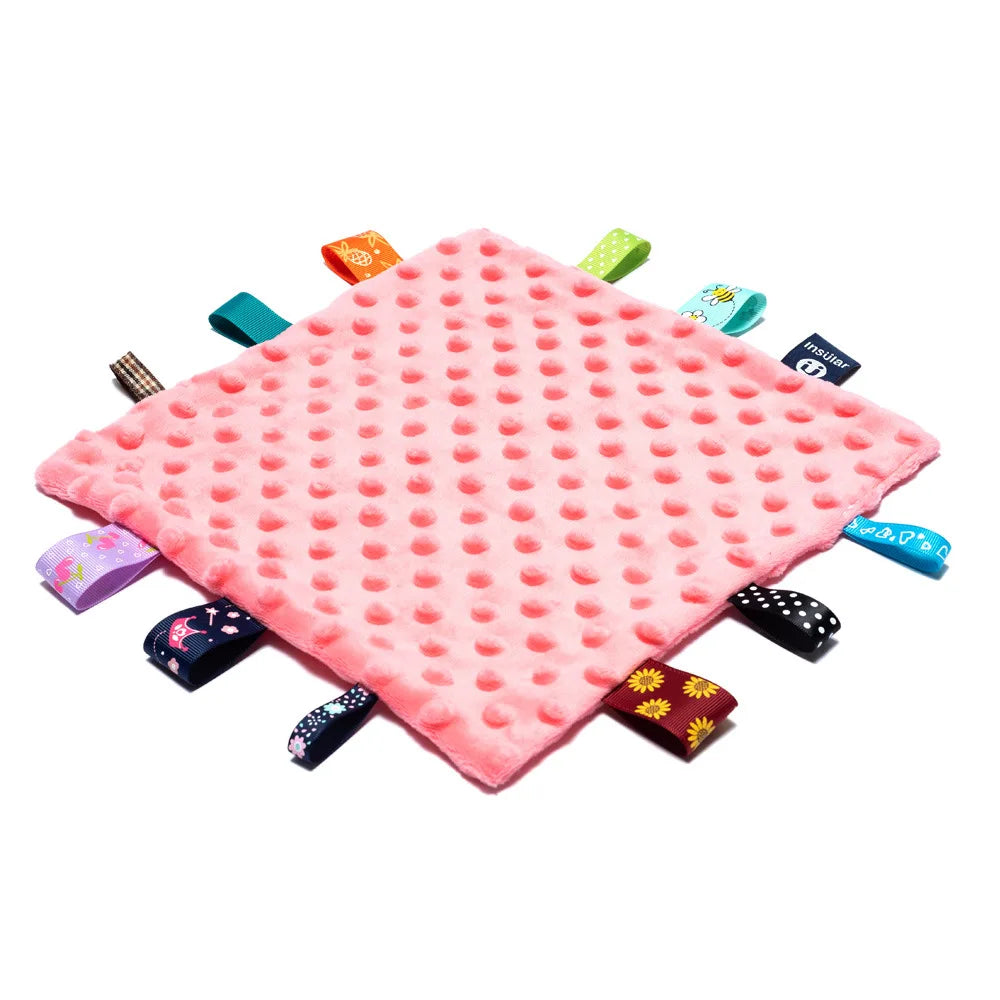 Baby Peas Label Soothing Towel Soft Cotton Newborn Kids Sleep Toy Solid Color Soothe Appease Comforter Blanket Bibs Saliva Towel