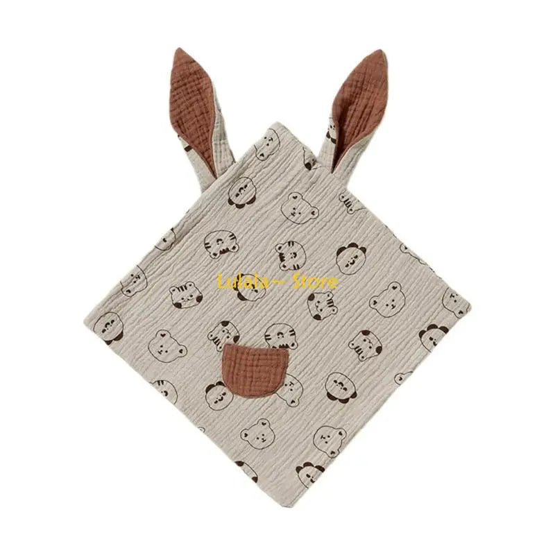 Y4QA Multi-pattern Cotton Baby Comforter Blanket Muslin Security Blanket Baby Lovey Boy Girl Soft Baby Gift Lightweight Bibs-
