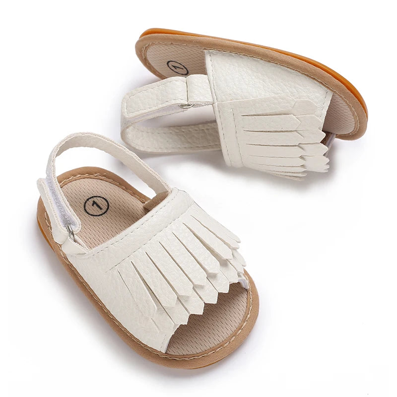 VALEN SINA 0-18 Months Newborn Girl White Shoes With Bow Non-slip Rubber Soft-Sole Flat PU First Walker Mary Janes