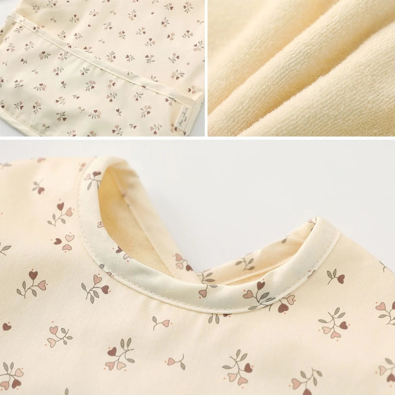 Waterproof Washable Baby Bib Burp Cloth with Pocket Bag Sleeveless Toddler Apron Smock Feeding Bibs Baby Stuff For 6-18 Months