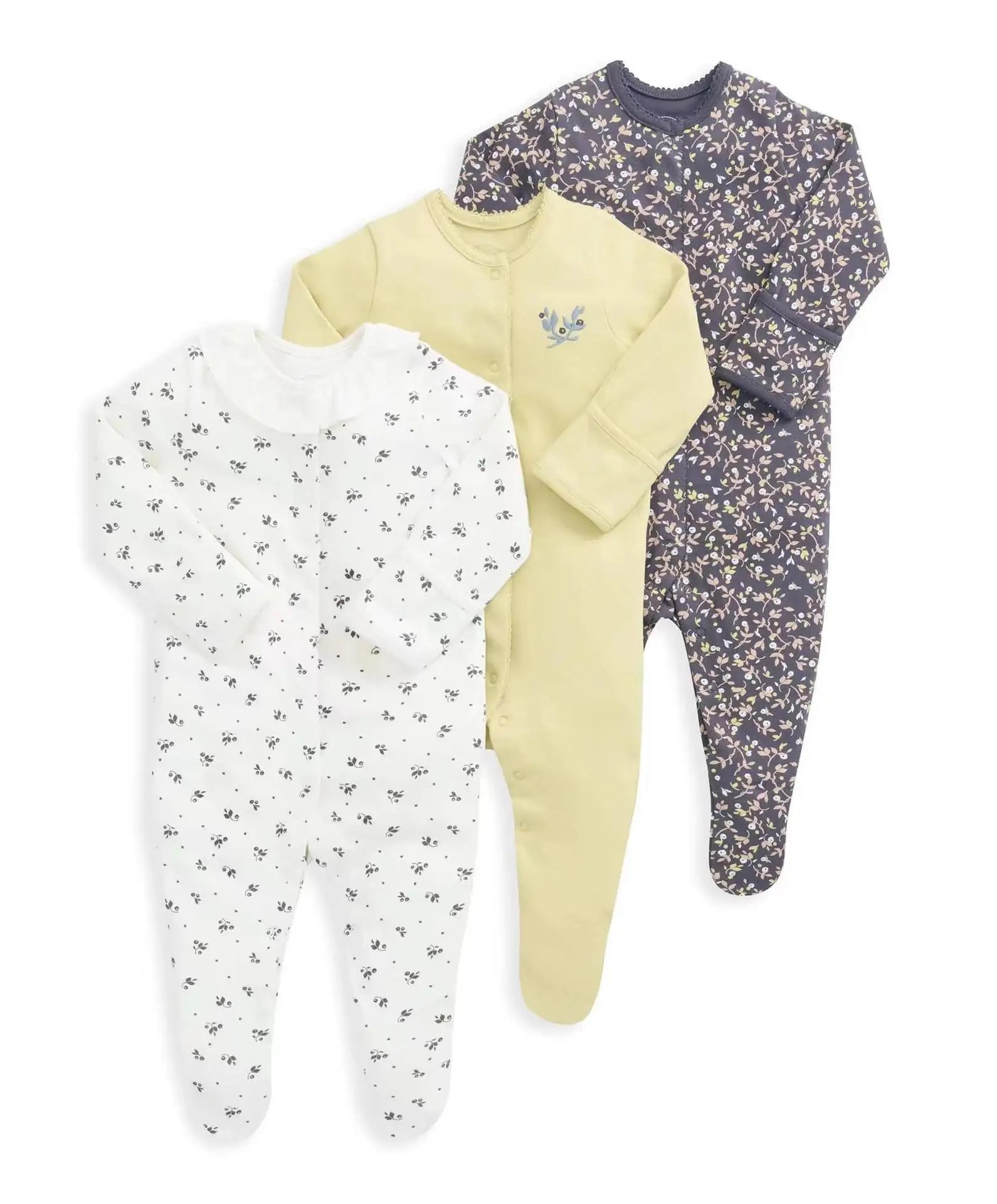 3pcs/Lot Cotton Soft Baby Romper Jumpsuit for Boys Girls Footies Footed Long Sleeve Pajama Sleepsuit Outfit Infant Clothes