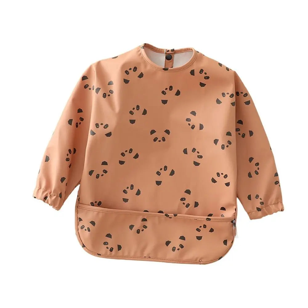 Soft Machine Washable Mess Proof Baby Bib Full Sleeve Adjustable Bib Outfit Waterproof 6-54 Months Full Coverage Apron Toddlers