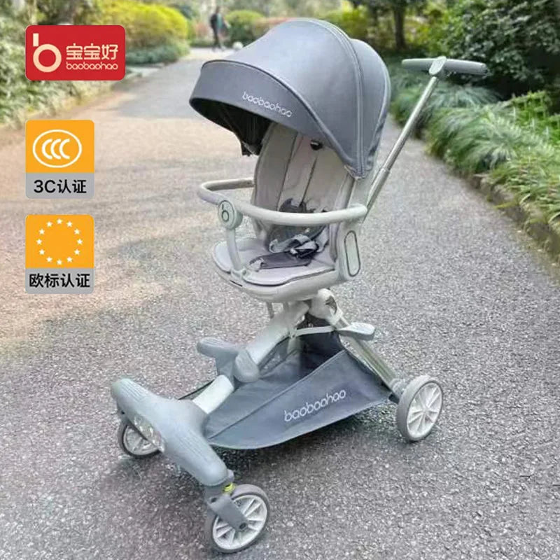 V16 Baby Walker Lightweight Baby Strollers can Sit or Lie Down  Folding Two-way High Landscape Newborn Stroller