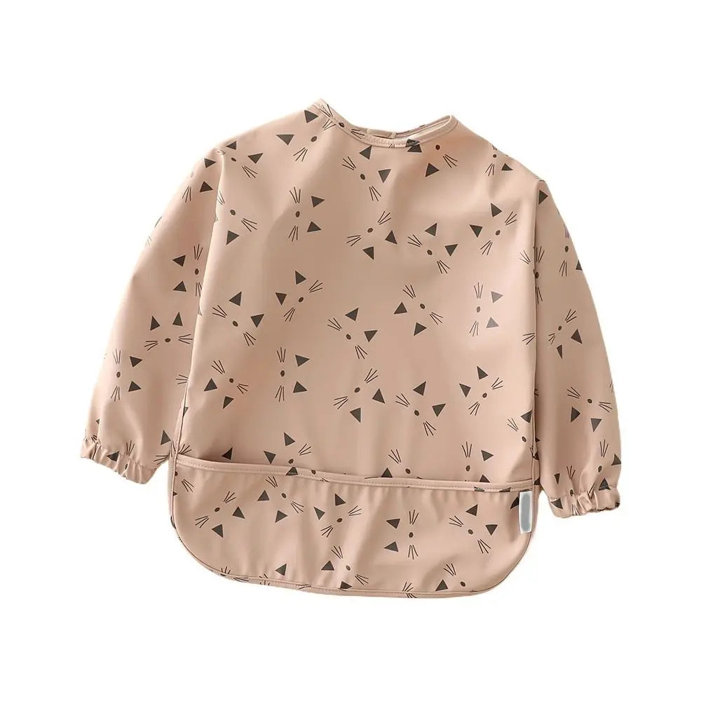 Soft Machine Washable Mess Proof Baby Bib Full Sleeve Adjustable Bib Outfit Waterproof 6-54 Months Full Coverage Apron Toddlers