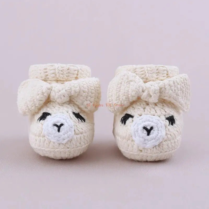 96GC 10cm Length Knitted Baby Shoes for Toddler Infant Baby Knitting Crochet Booties Gift for Newborn Baby