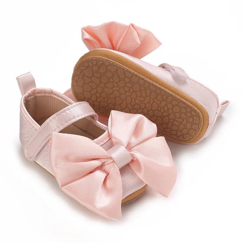 Pink Baby Girls First Step Shoes Baby Moccasins Soft Bottom Rubber Non-slip Toddler First Walkers Baby Booties Girls
