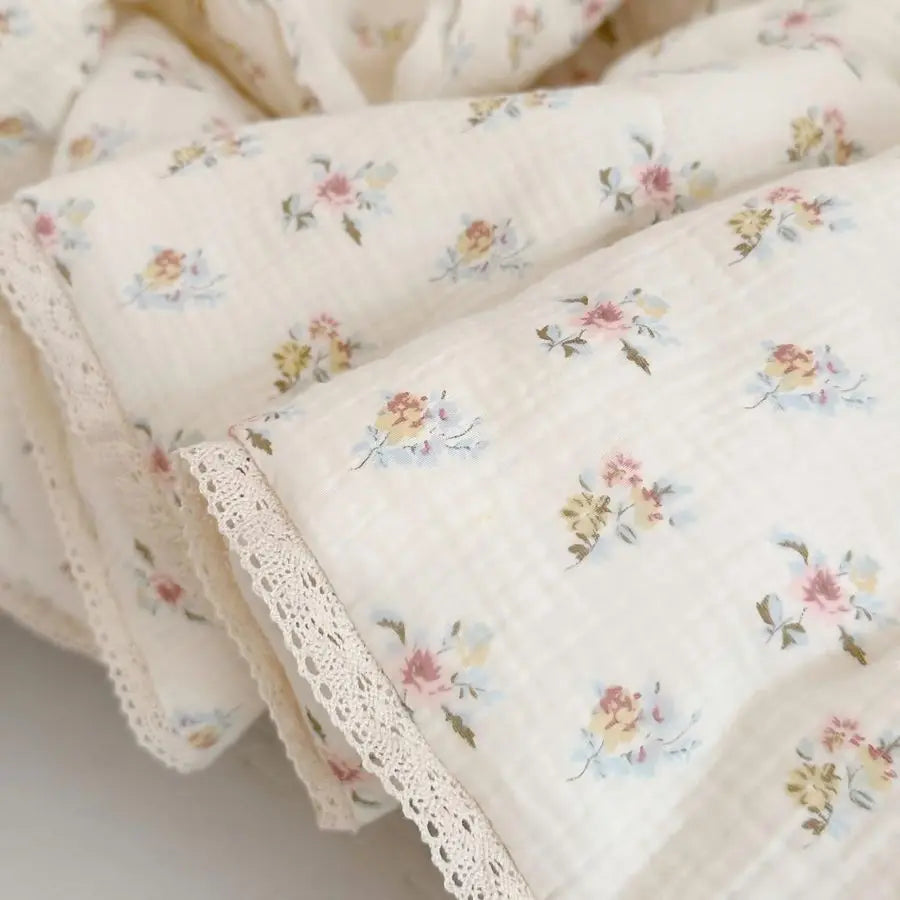 Muslin Nursery Blanket for Toddlers Girls Boys Baby Quilt And Soft Cotton Toddler Blanket Crib Quilt for All Seasons, Lightweight