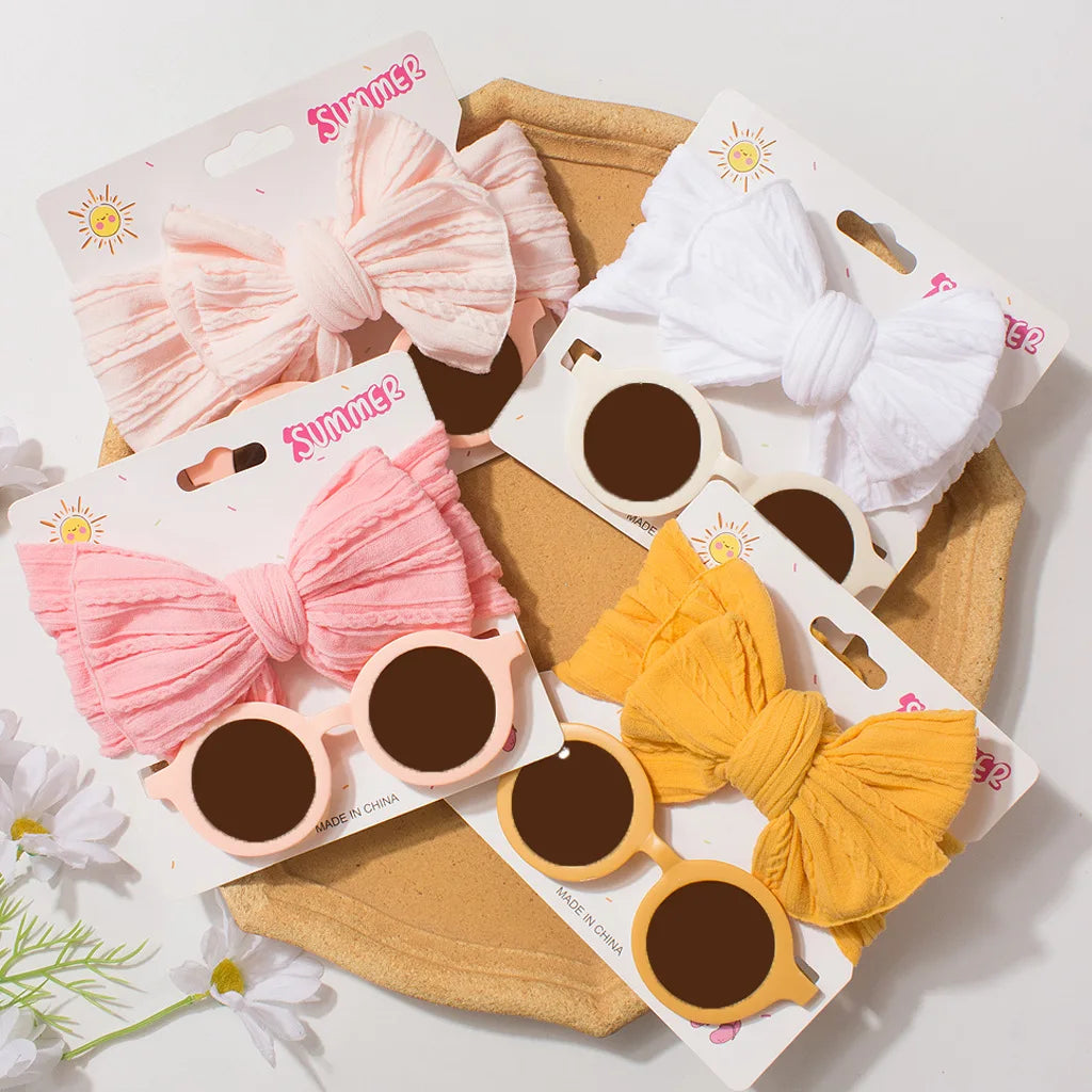 Children's Headband Glasses Set Baby Sunglasses Headband Two-piece Set Baby Headscarf Sun Visor Combination Children's Products