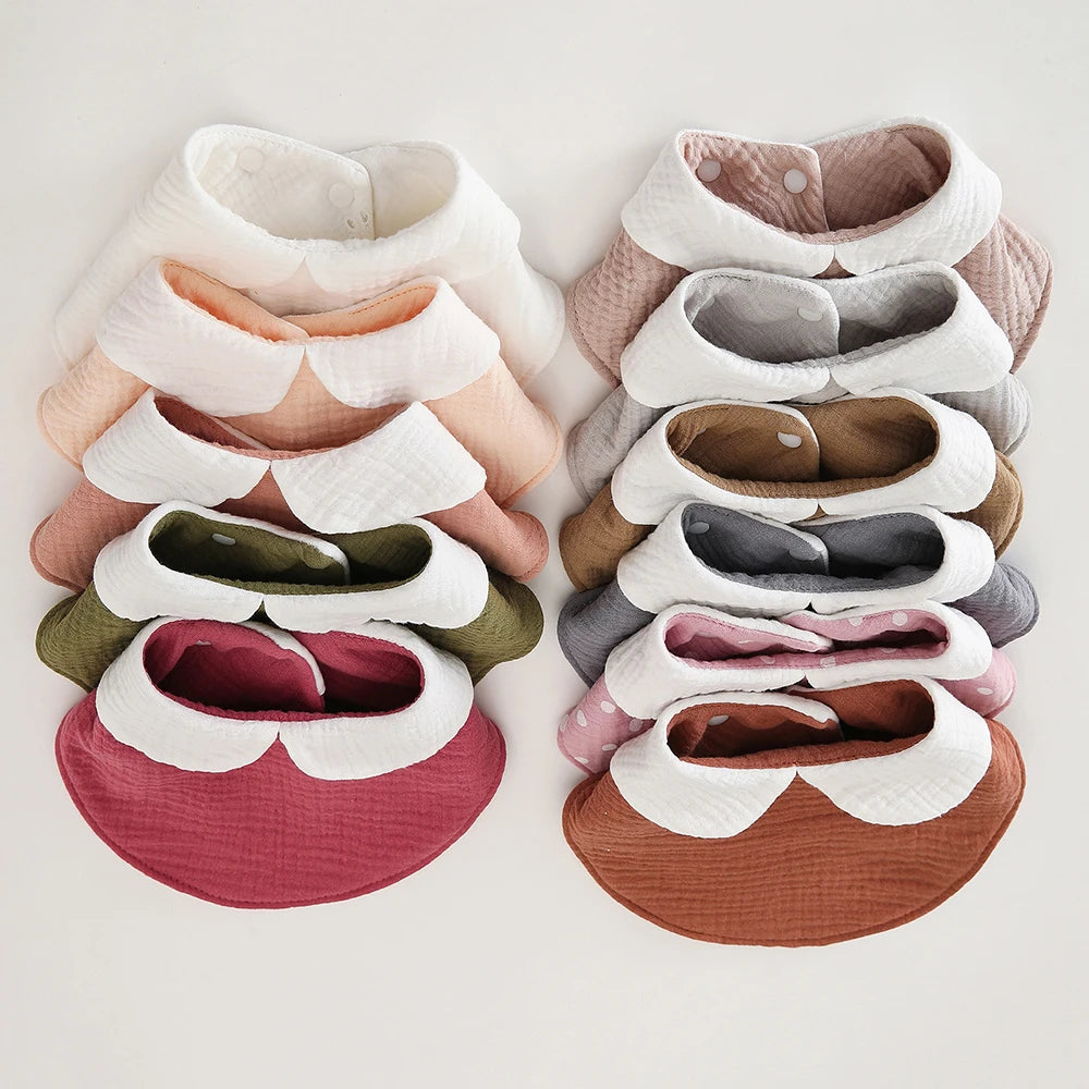 Baby Bibs Gauze Bibs 6 Layer Pure CottonRound 360 Degree Rotation Saliva Towel Infant Feeding Apron Newborn Stuff