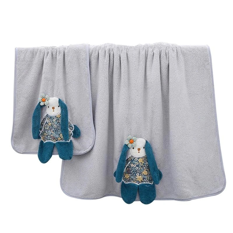 2 Pcs/Set Baby Infants Soft Coral Fleece Face Towel Bath Towel Receiving Blanket
