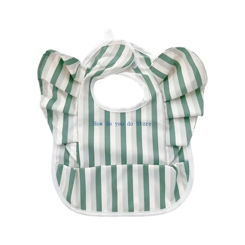 19QF Adjustable Baby Feeding Bib Lightweight Travel Friendly Winged Design Burp Cloth Easy Wipe Saliva Towel for Toddler