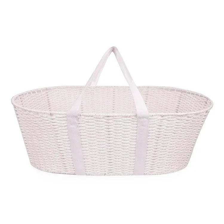 Cotton Rope Handmade Woven Baby Moses Basket with Handle