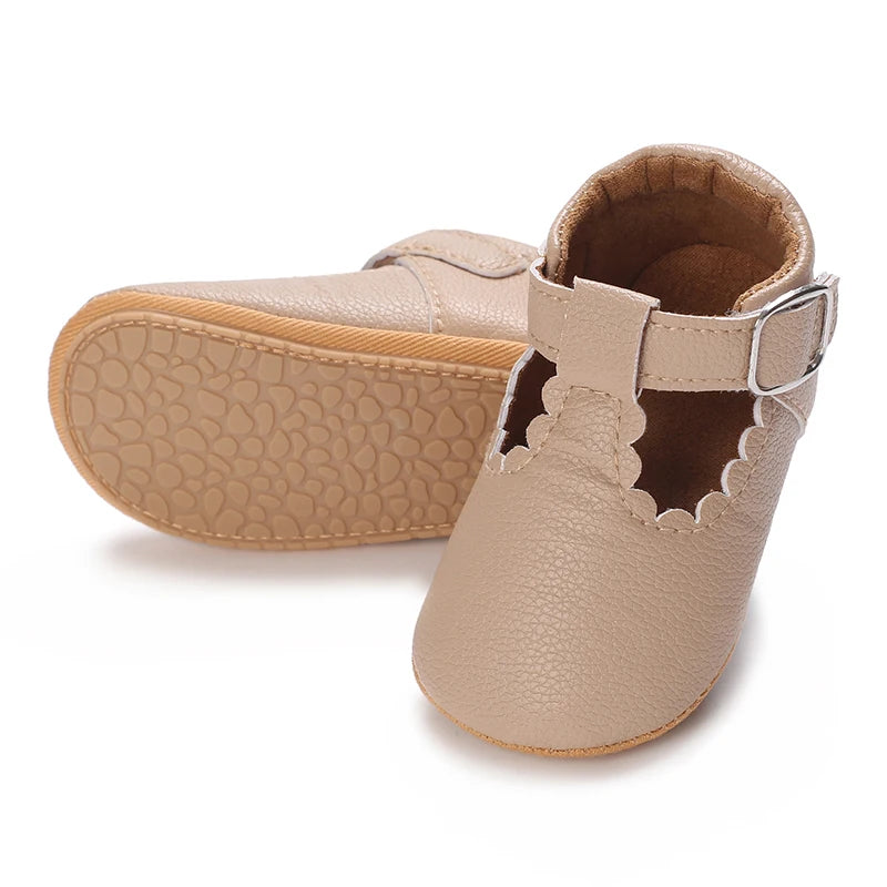 Pink Baby Girls First Step Shoes Baby Moccasins Soft Bottom Rubber Non-slip Toddler First Walkers Baby Booties Girls