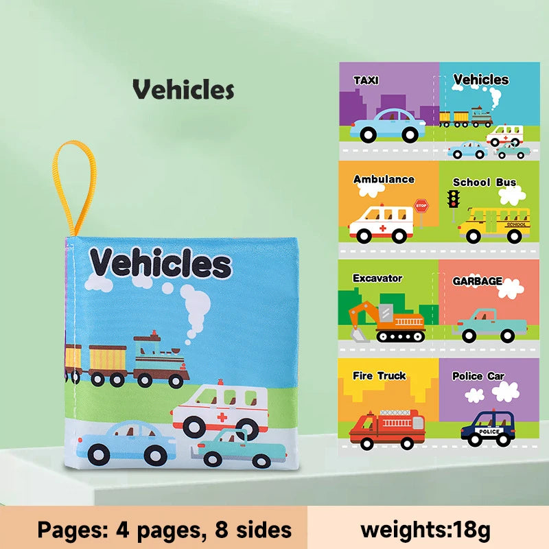 0-12Months Soft Baby Books 3D Touch Feel High Contrast Cloth Book Infant Early Learning Toy Toddlers Sensory Activity Cloth Book