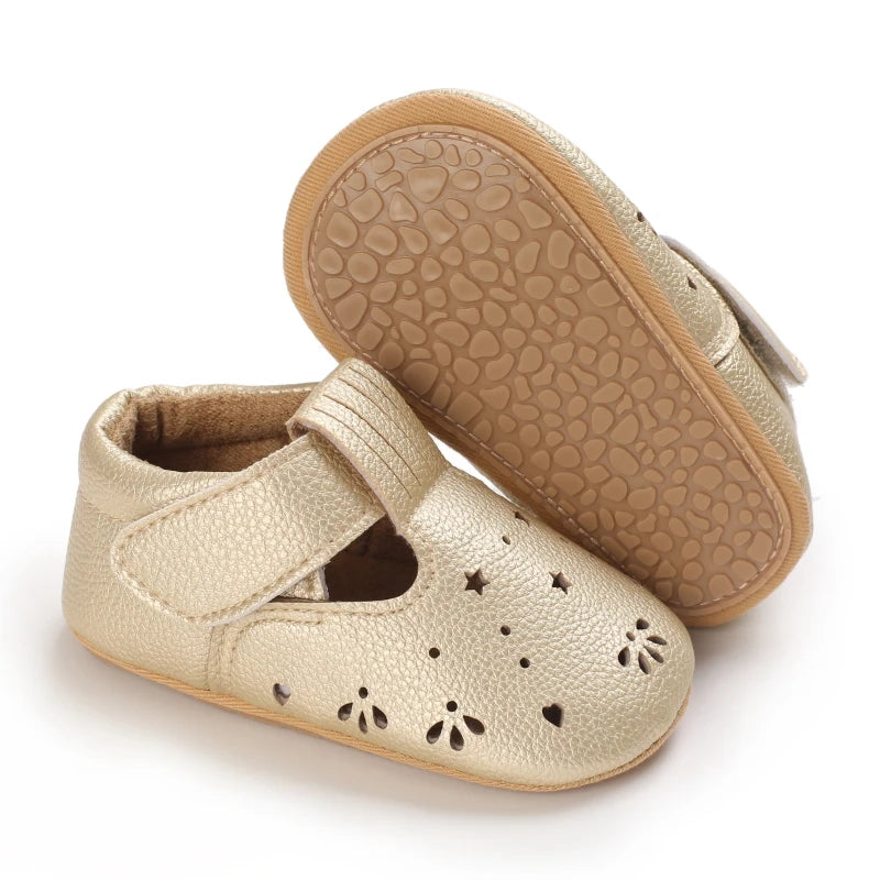 Pink Baby Girls First Step Shoes Baby Moccasins Soft Bottom Rubber Non-slip Toddler First Walkers Baby Booties Girls