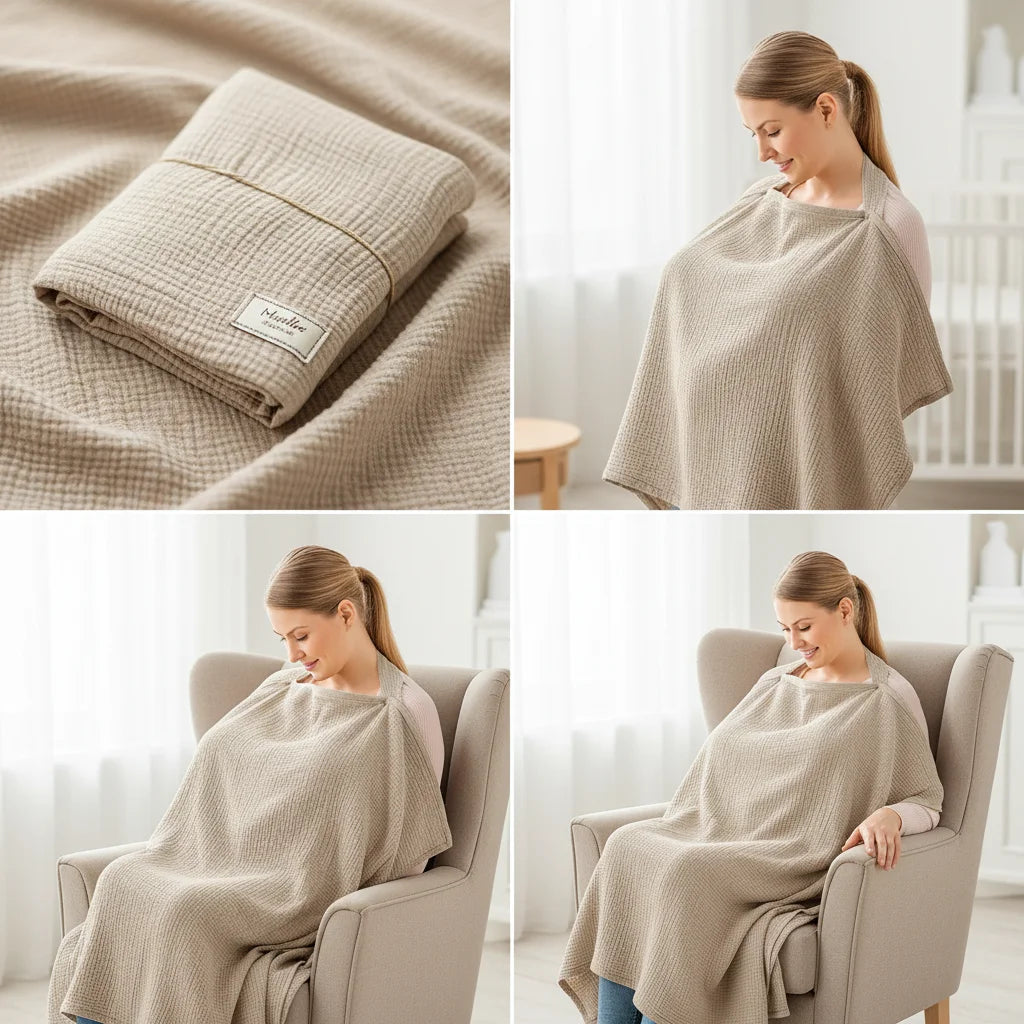 Women Nursing Cover Up for Breastfeeding Essentials Breathable 100% Cotton 29”x37”