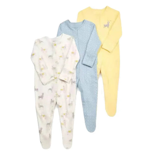 3pcs/Lot Cotton Soft Baby Romper Jumpsuit for Boys Girls Footies Footed Long Sleeve Pajama Sleepsuit Outfit Infant Clothes Gifts