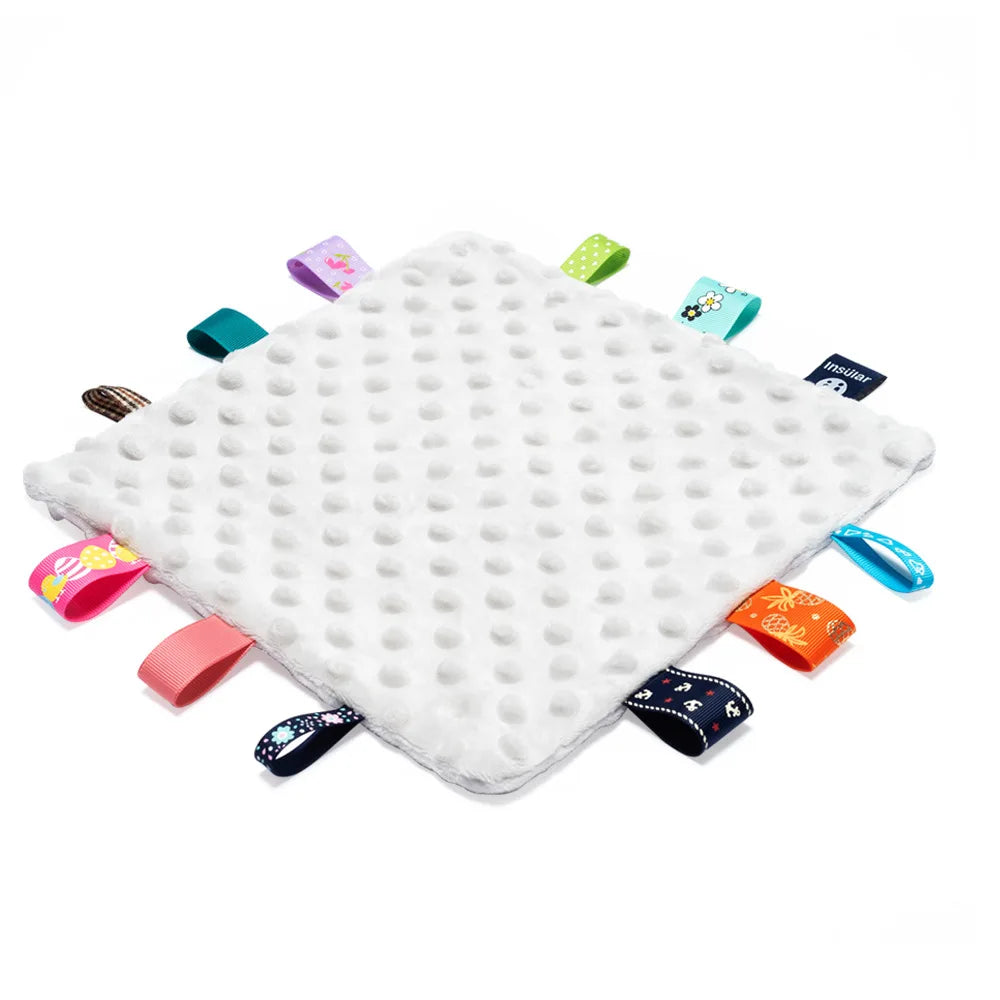 Baby Peas Label Soothing Towel Soft Cotton Newborn Kids Sleep Toy Solid Color Soothe Appease Comforter Blanket Bibs Saliva Towel