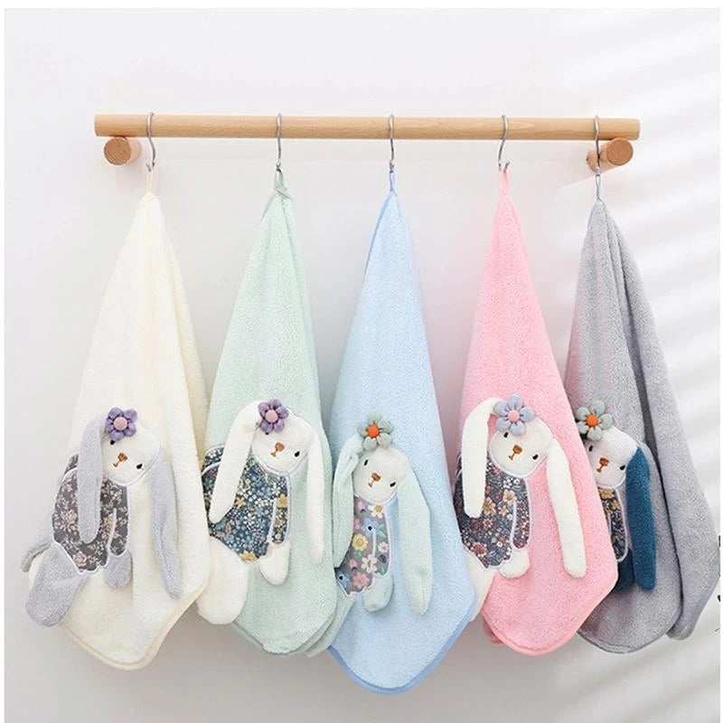 2 Pcs/Set Baby Infants Soft Coral Fleece Face Towel Bath Towel Receiving Blanket