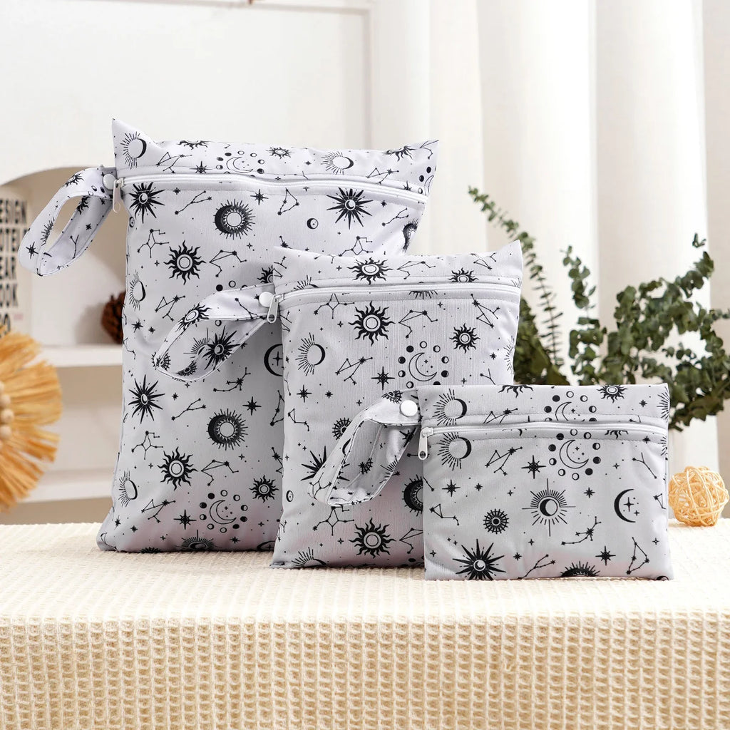 3Pcs/S Different Size Waterproof Wet Bag Wet Dry Bags For Baby Cloth Diapers&Breast Pump Part Organizer For Swimsuit Wet Clothes