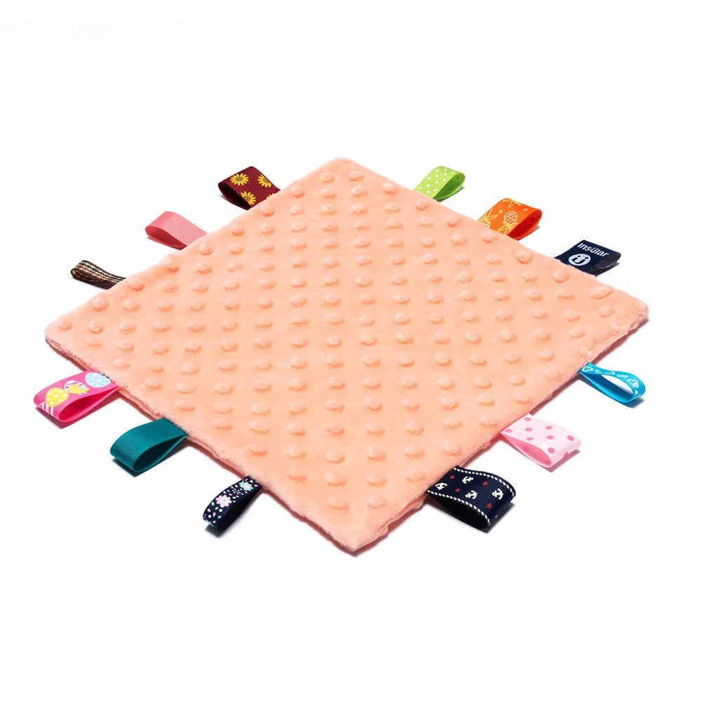 Baby Peas Label Soothing Towel Soft Cotton Newborn Kids Sleep Toy Solid Color Soothe Appease Comforter Blanket Bibs Saliva Towel