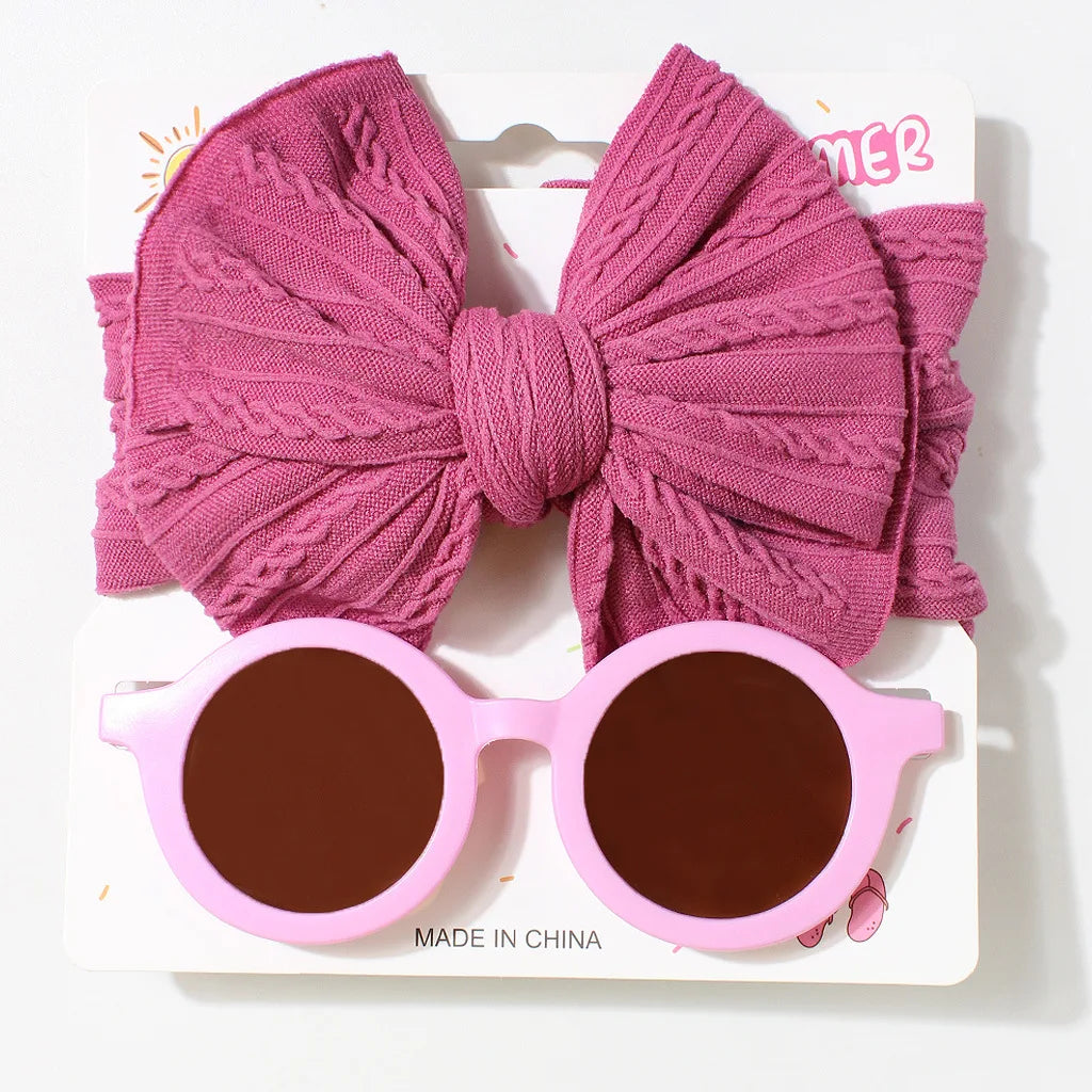 Children's Headband Glasses Set Baby Sunglasses Headband Two-piece Set Baby Headscarf Sun Visor Combination Children's Products