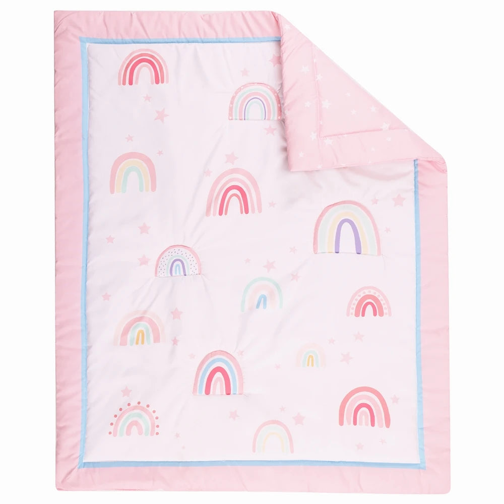 3Pcs Baby Infant Crib Kids Baby Bedding Set Crib Sheet Set Infant Newborn Nursery (Comforter Fitted Sheet Crib Skirt)