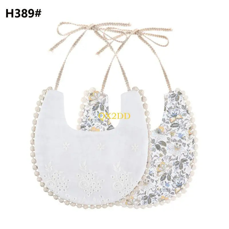 QX2D Double Side Bibs Boys Girls Props Bandana Countryside Costume Burp