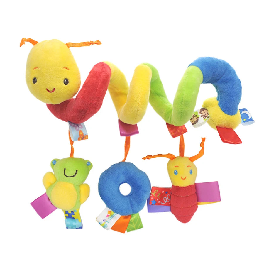 Car Seat Toys for Babies Rattle Mirror Crinkle Squeaky Carseat Stroller Toys 0-6 Months Developmental Newborn Baby Girl Gifts