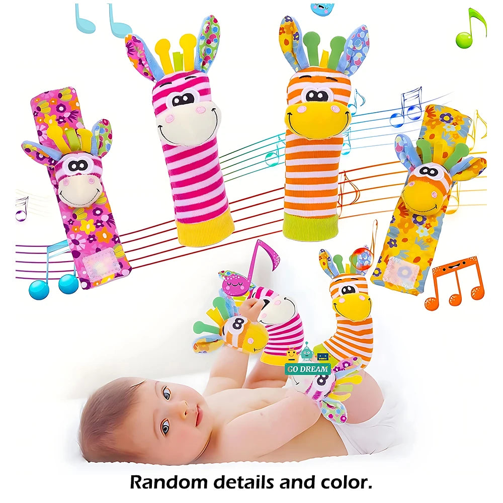 Baby Infant Wrist Rattle Socks Toys 0-12 Month Girl Boy Learning Toy Early Educational Development Cute Toddlers Sensory Gifts